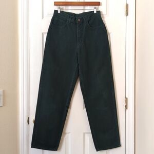 Lee 80's Vintage Union Made Classic High Waisted Tapered Leg Mom Jeans Green 12
